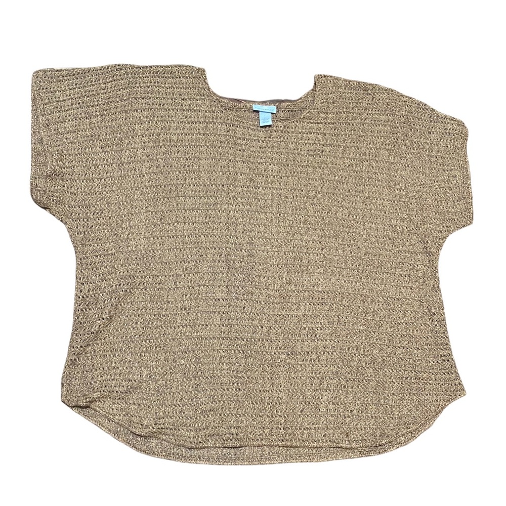 Catherines Women’s Brownish Gold Short Sleeve Mesh Blouse Size 4X